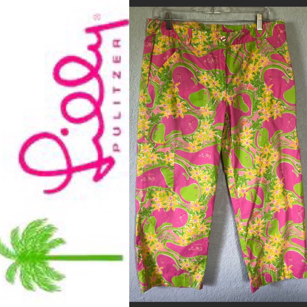 Vintage Lilly Pulitzer “Line Drive” Capris